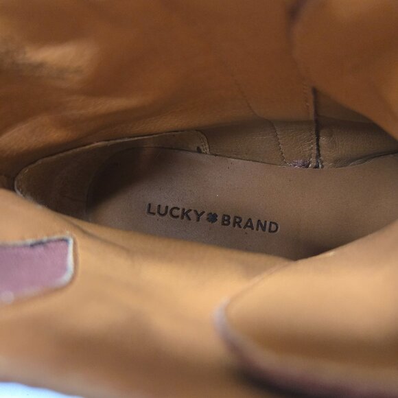 Lucky Brand Haddley Wine Red Combat Lace Up Boots 10M - Picture 9 of 11